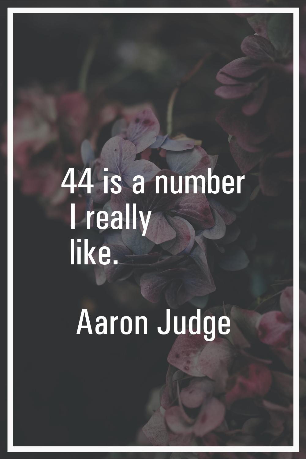 44 is a number I really like.