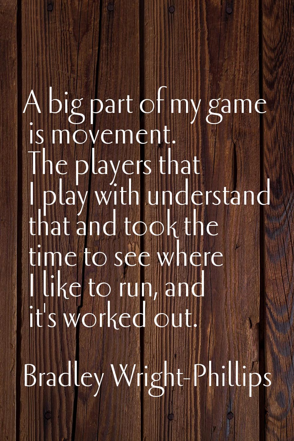 A big part of my game is movement. The players that I play with understand that and took the time t