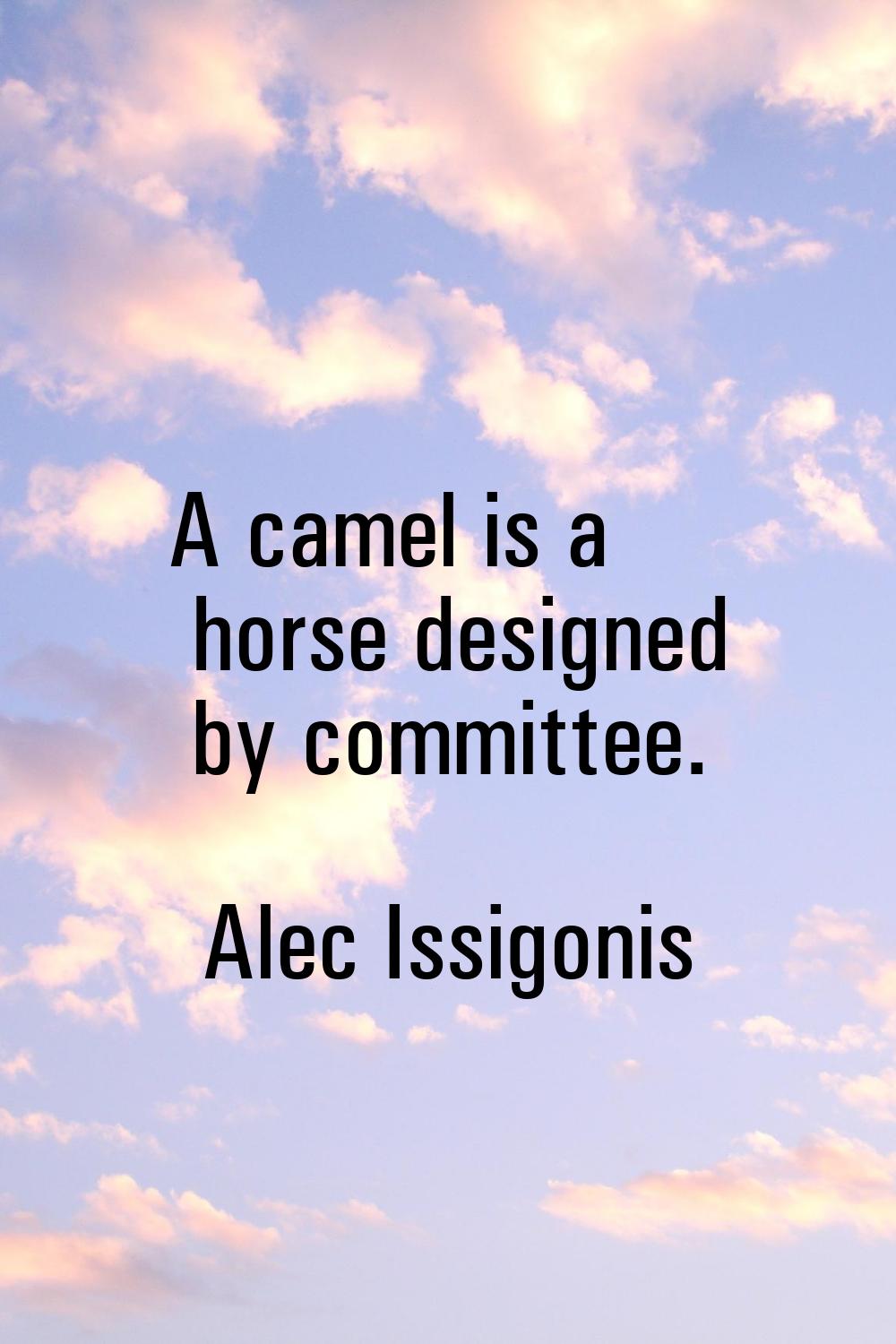 A camel is a horse designed by committee.