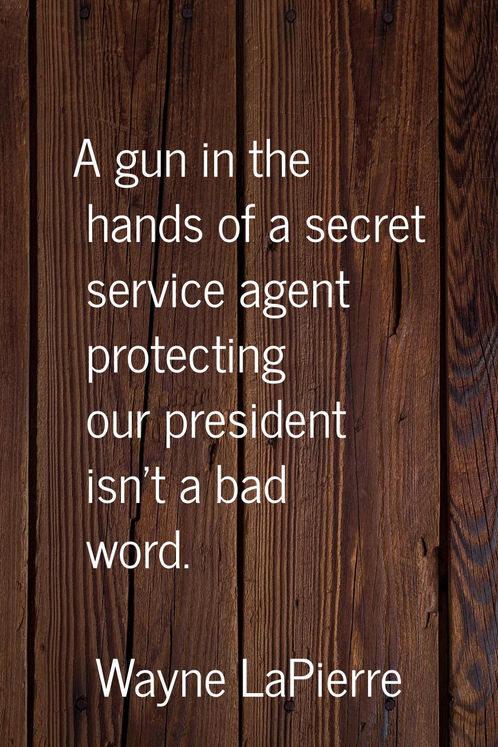 A gun in the hands of a secret service agent protecting our president isn't a bad word.
