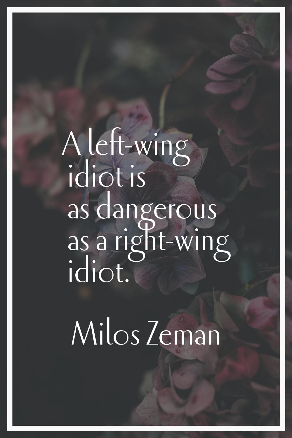 A left-wing idiot is as dangerous as a right-wing idiot.
