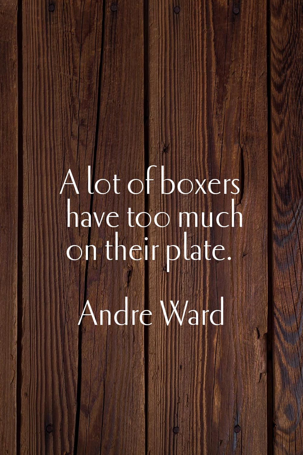 A lot of boxers have too much on their plate.