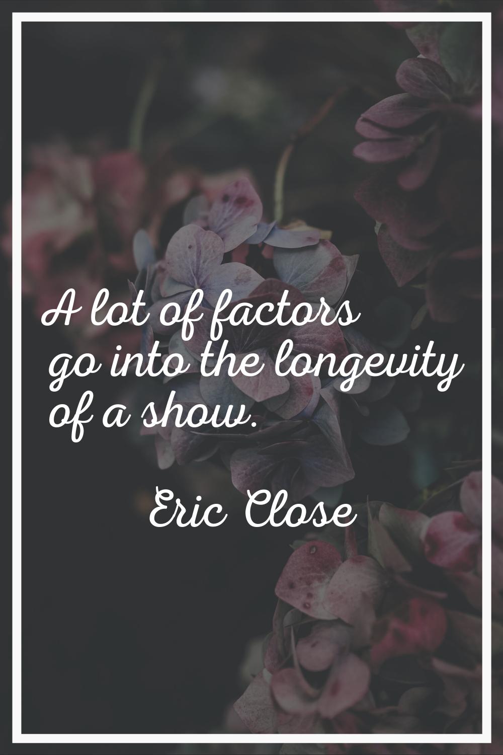 A lot of factors go into the longevity of a show.