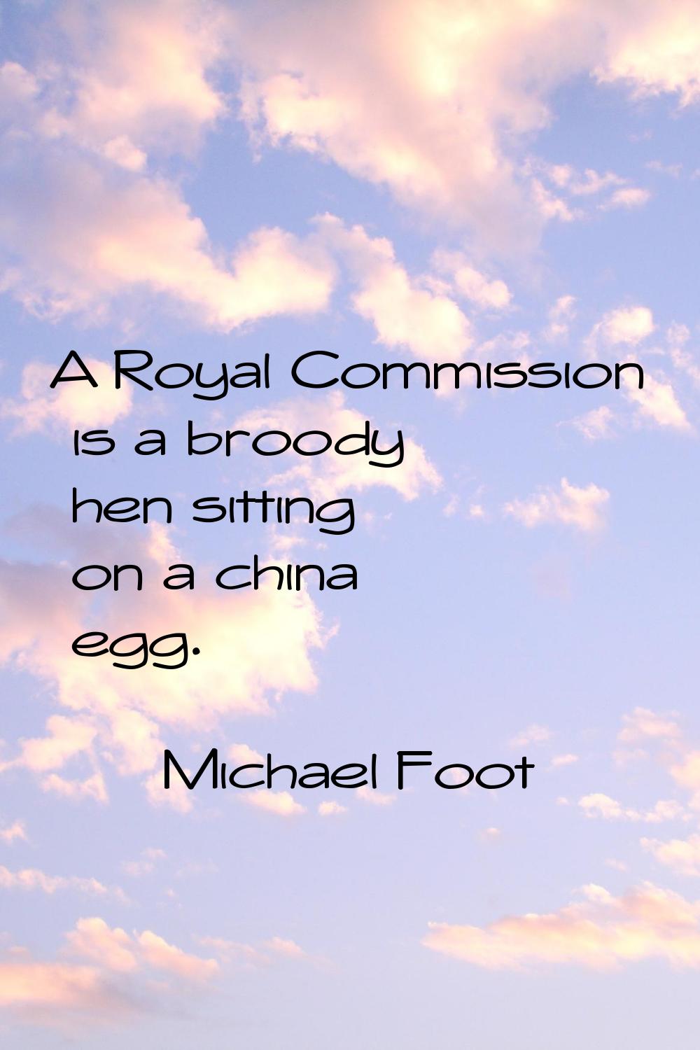 A Royal Commission is a broody hen sitting on a china egg.