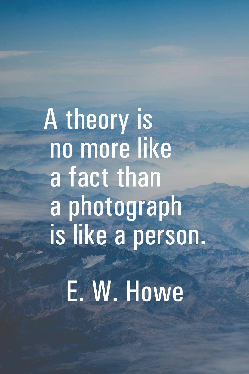 A theory is no more like a fact than a photograph is like a person.