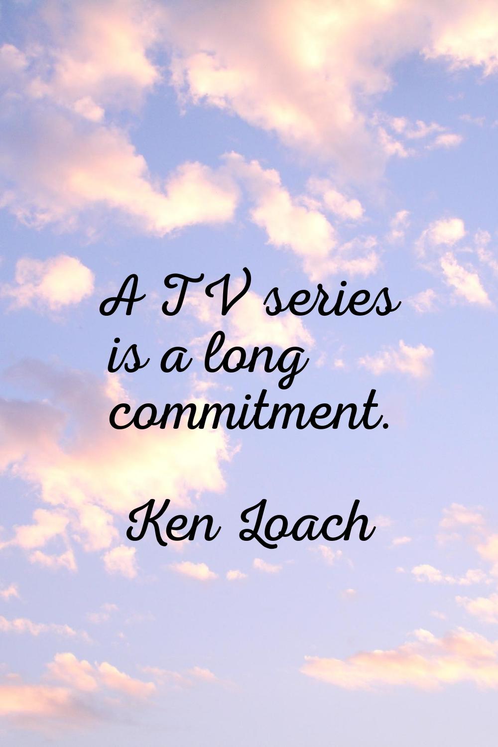 A TV series is a long commitment.