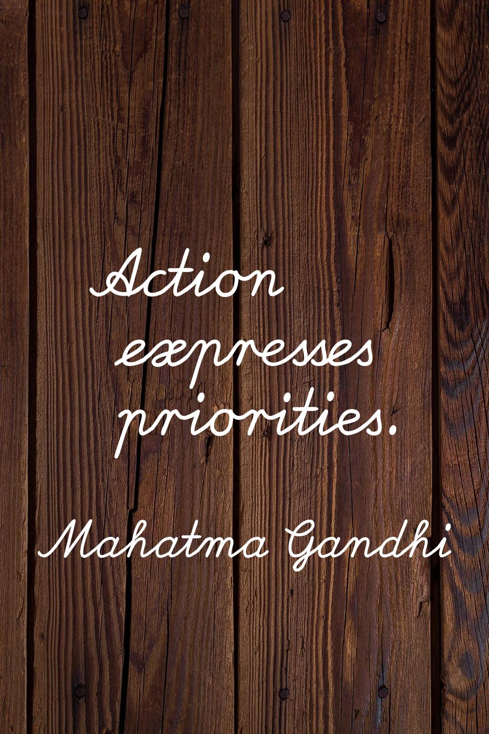 Action expresses priorities.
