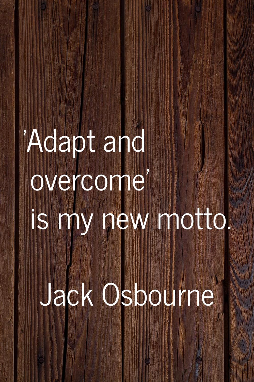 'Adapt and overcome' is my new motto.