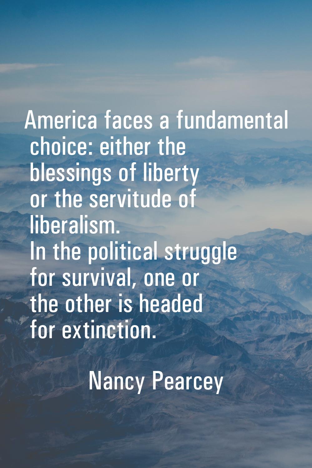 America faces a fundamental choice: either the blessings of liberty or the servitude of liberalism.