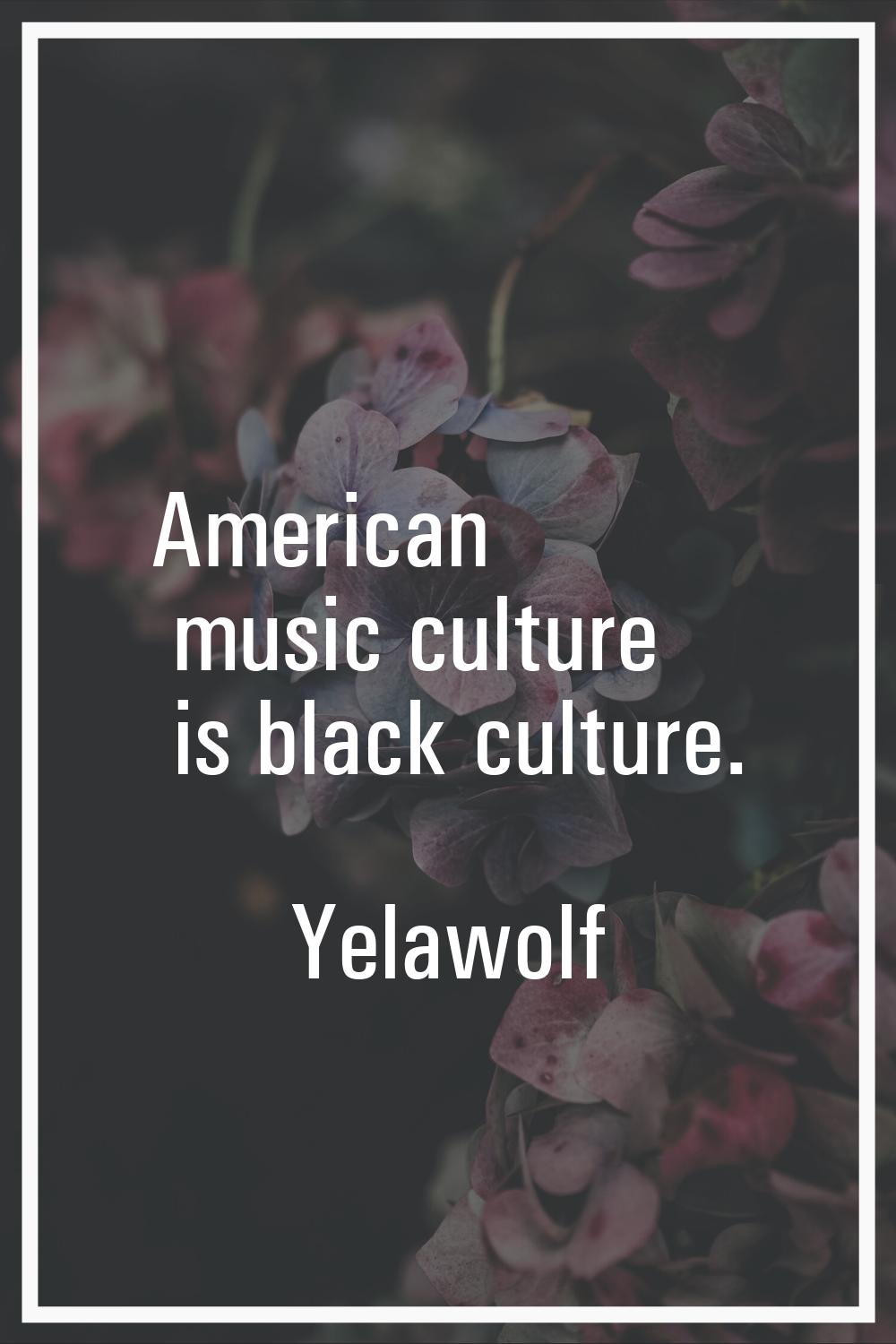 American music culture is black culture.