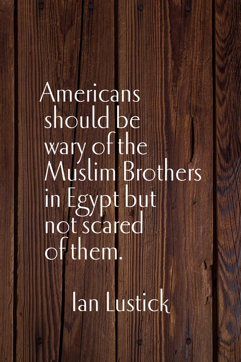 Americans should be wary of the Muslim Brothers in Egypt but not scared of them.