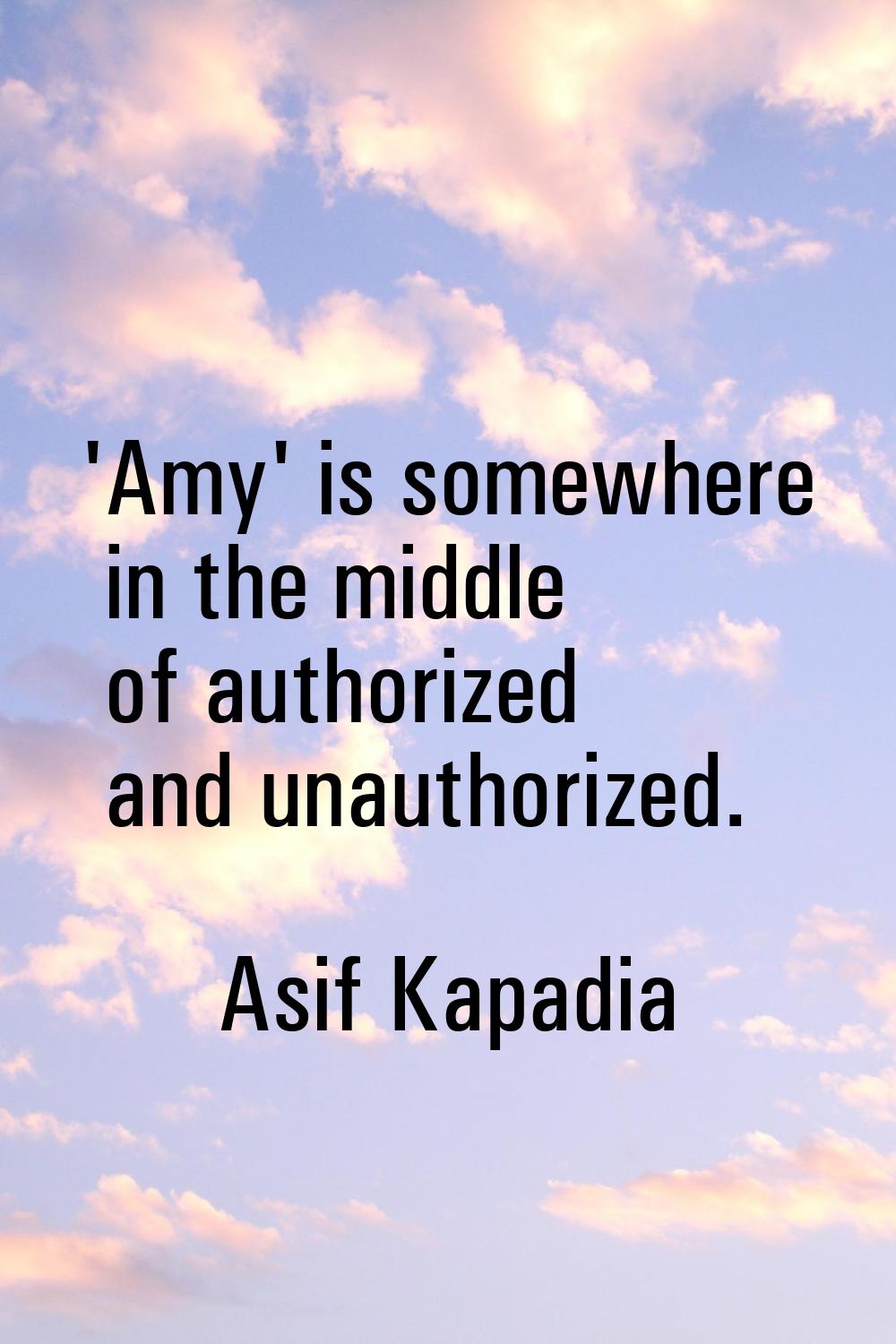 'Amy' is somewhere in the middle of authorized and unauthorized.