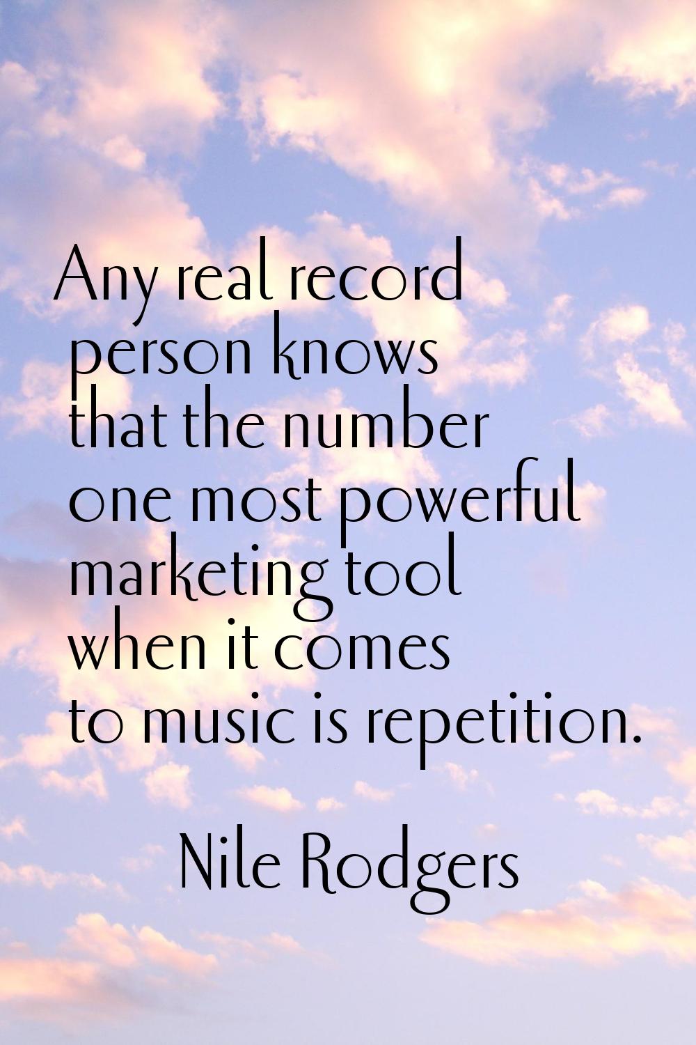 Any real record person knows that the number one most powerful marketing tool when it comes to musi