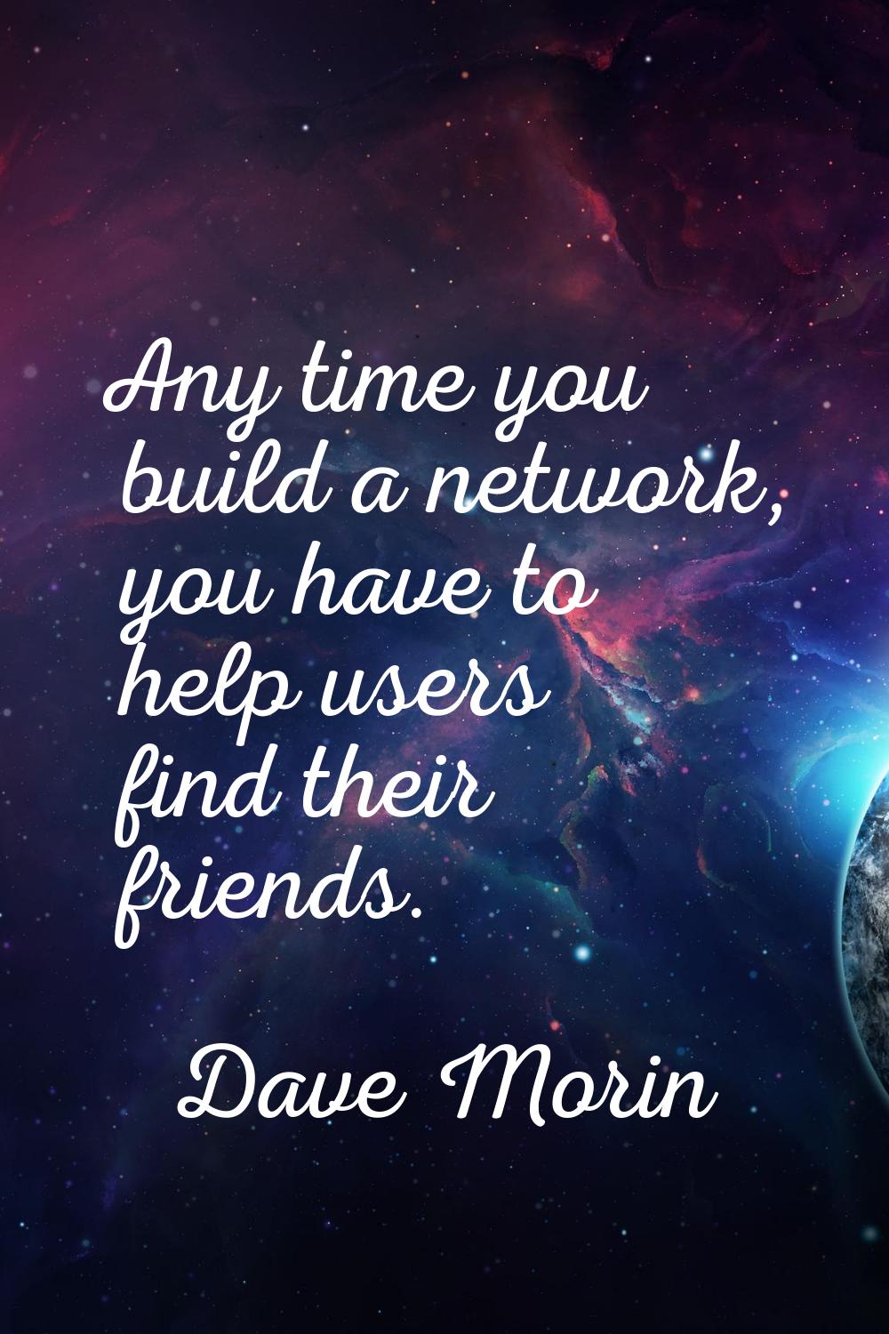 Any time you build a network, you have to help users find their friends.