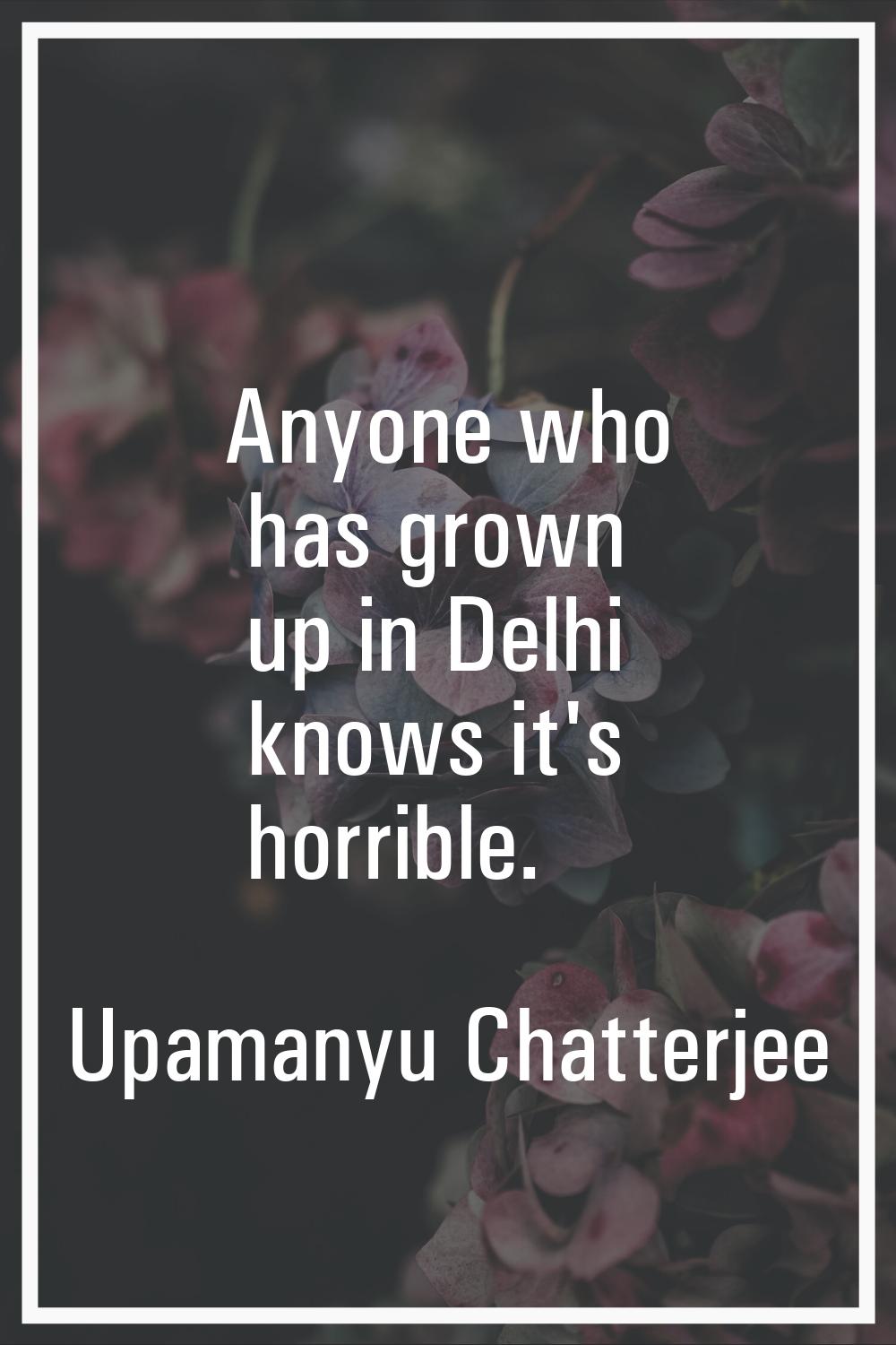Anyone who has grown up in Delhi knows it's horrible.