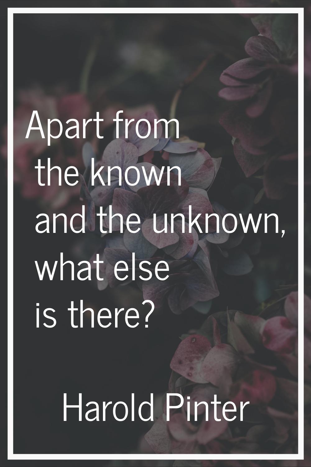 Apart from the known and the unknown, what else is there?