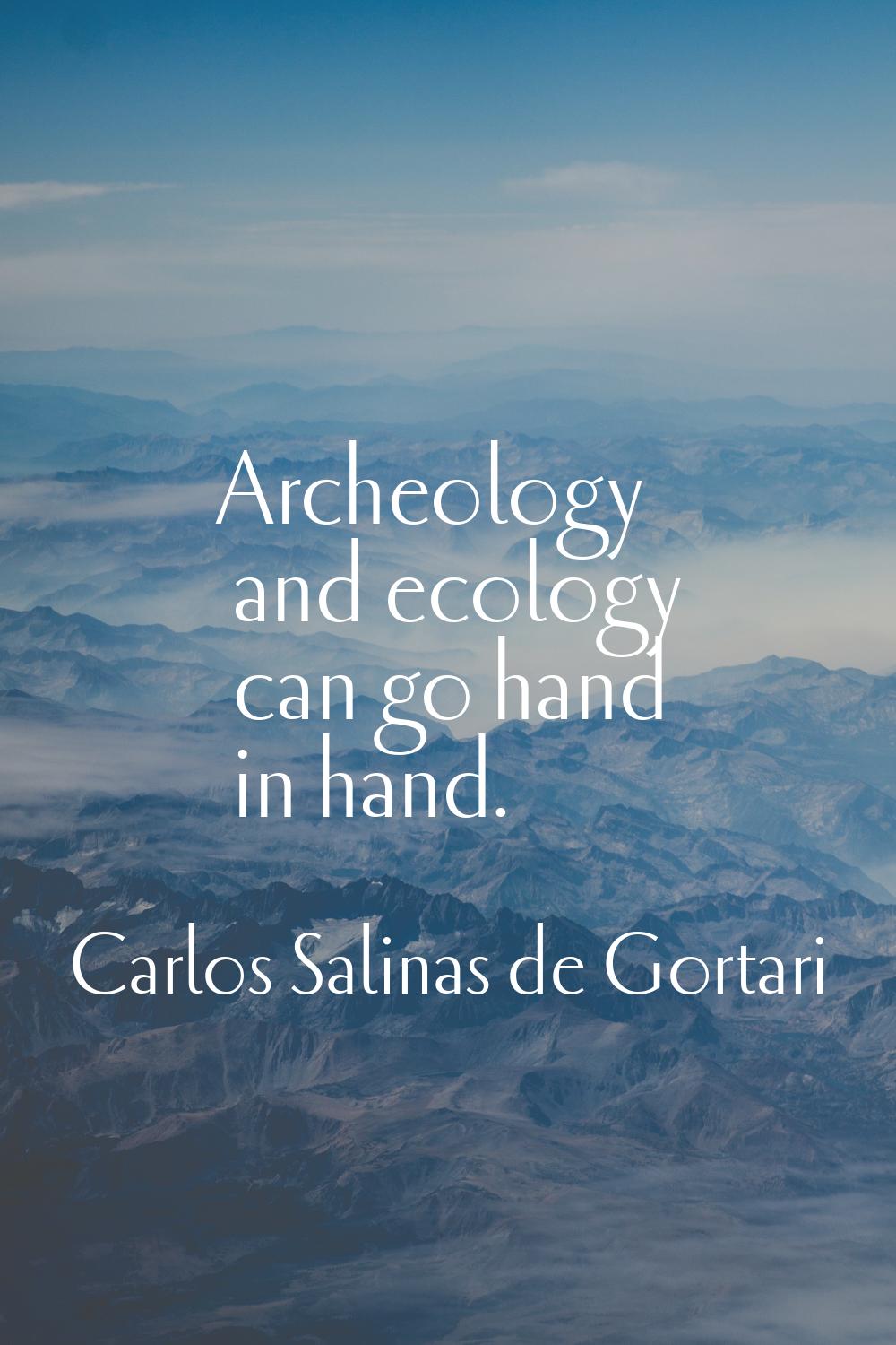 Archeology and ecology can go hand in hand.