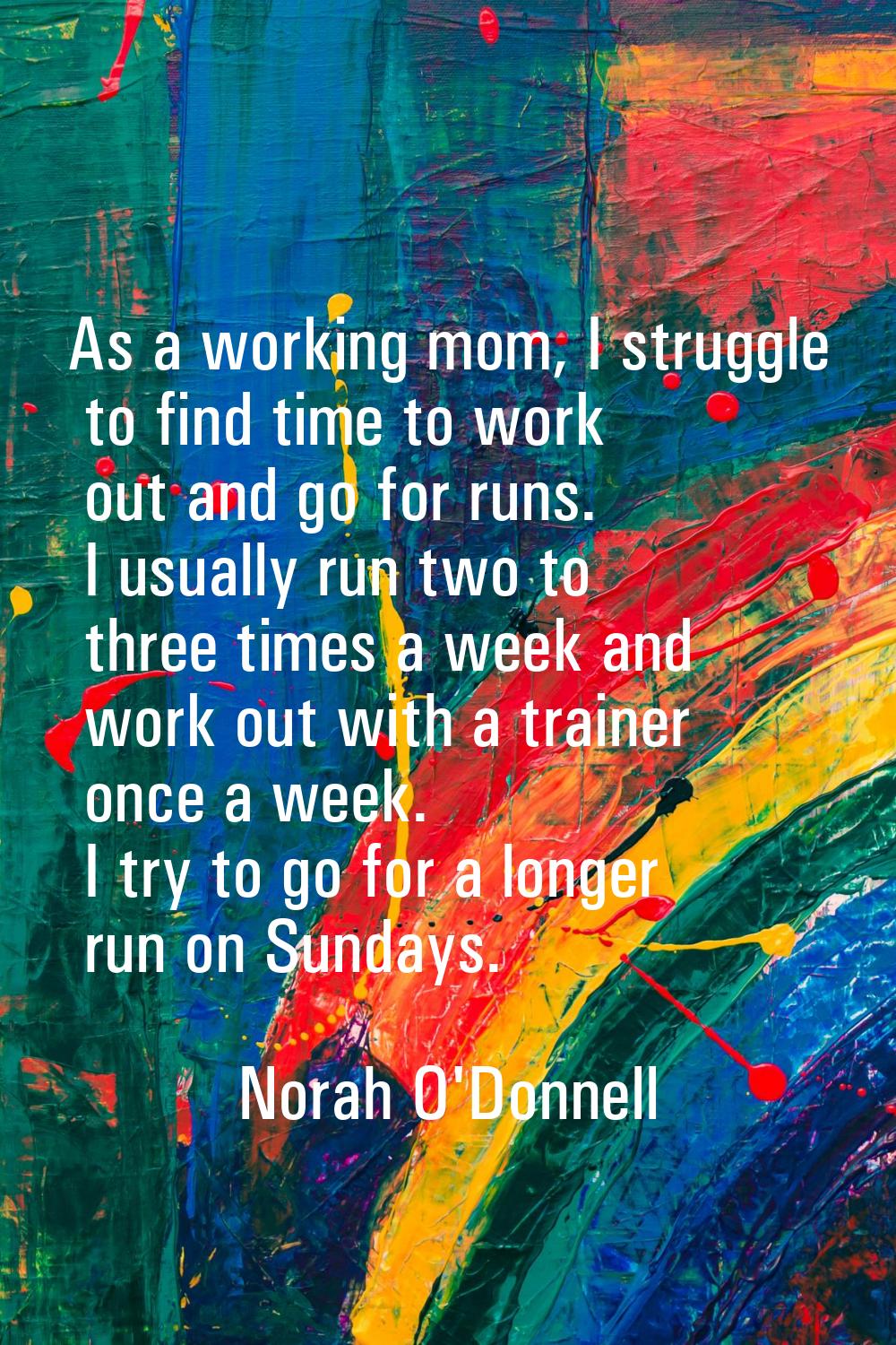 As a working mom, I struggle to find time to work out and go for runs. I usually run two to three t