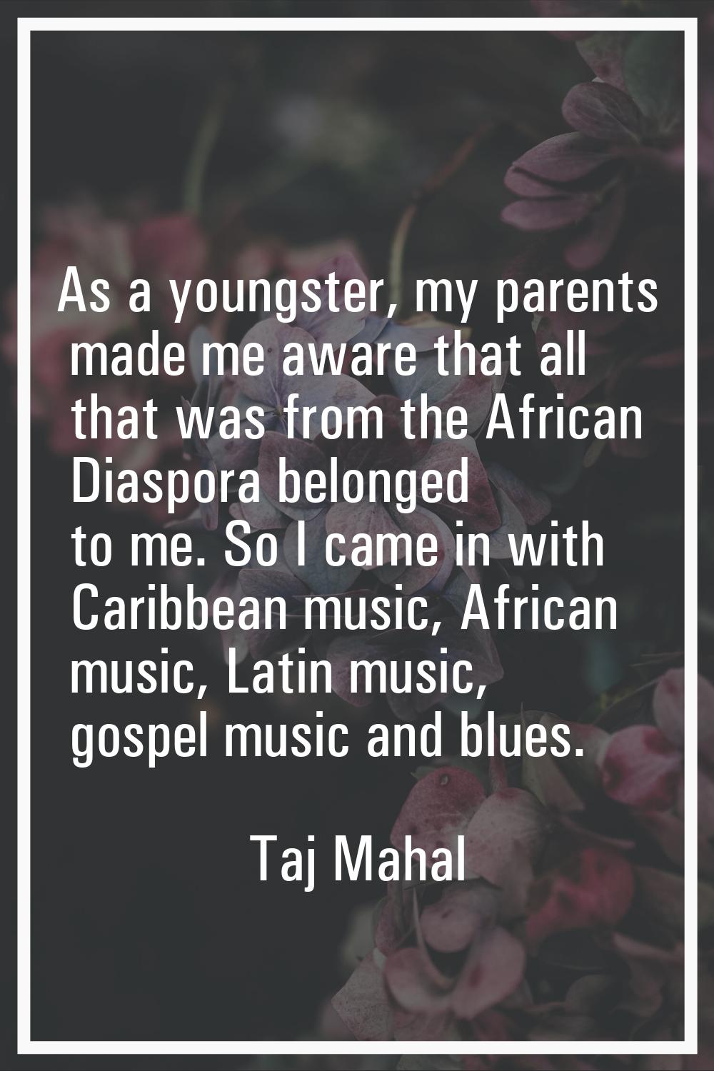 As a youngster, my parents made me aware that all that was from the African Diaspora belonged to me