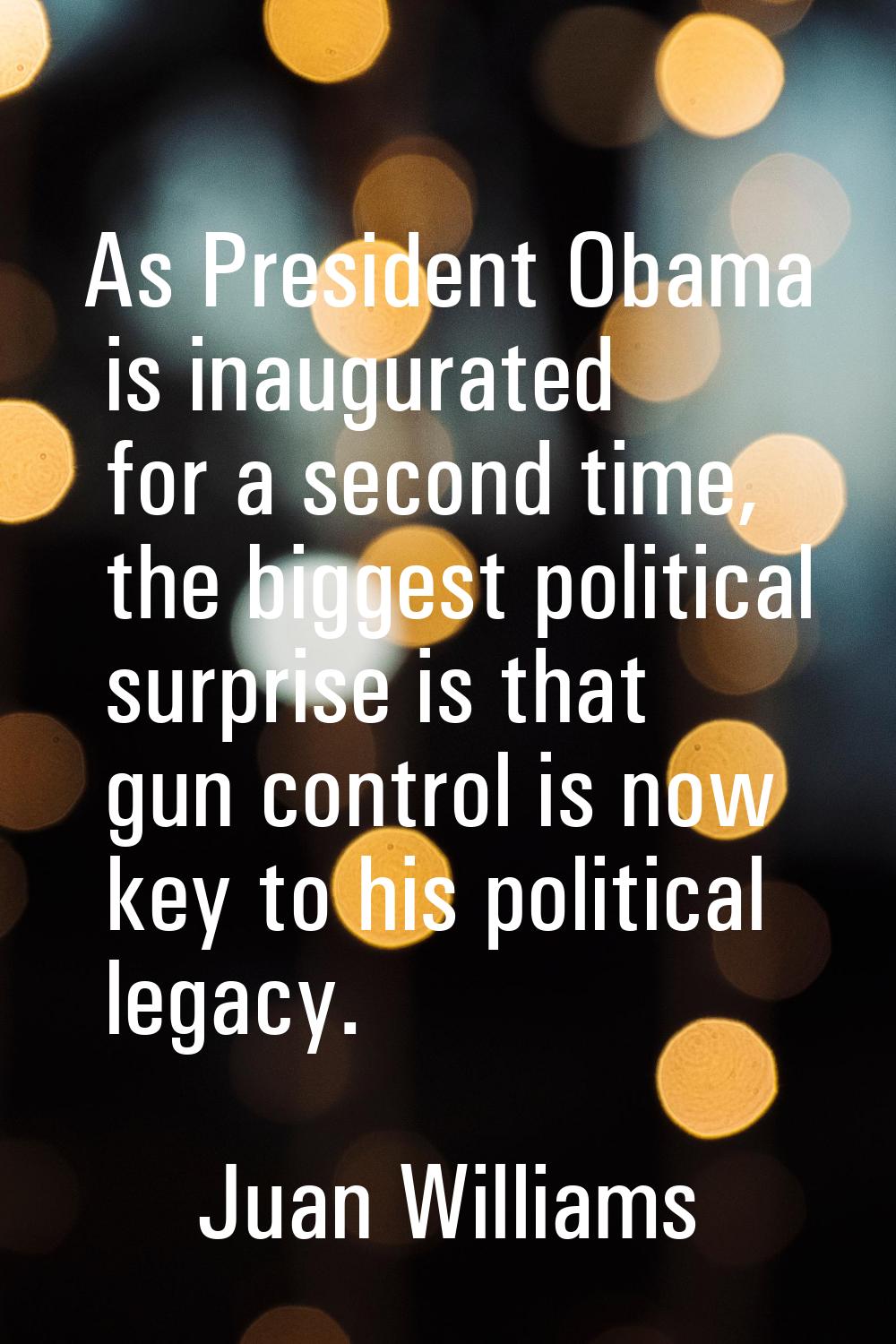 As President Obama is inaugurated for a second time, the biggest political surprise is that gun con