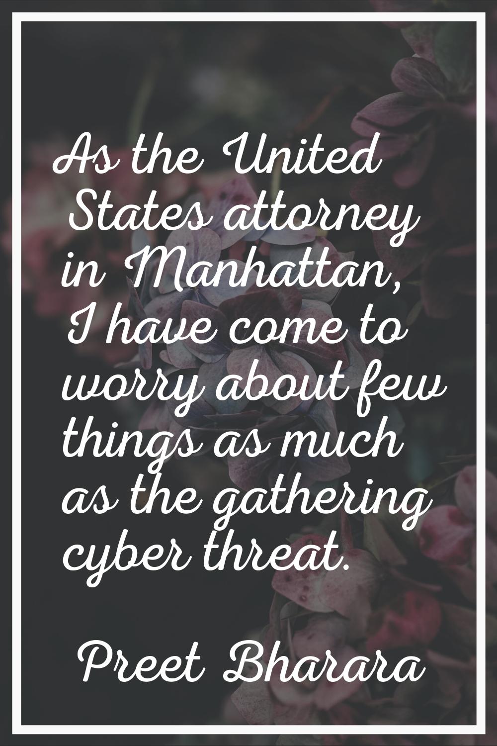 As the United States attorney in Manhattan, I have come to worry about few things as much as the ga