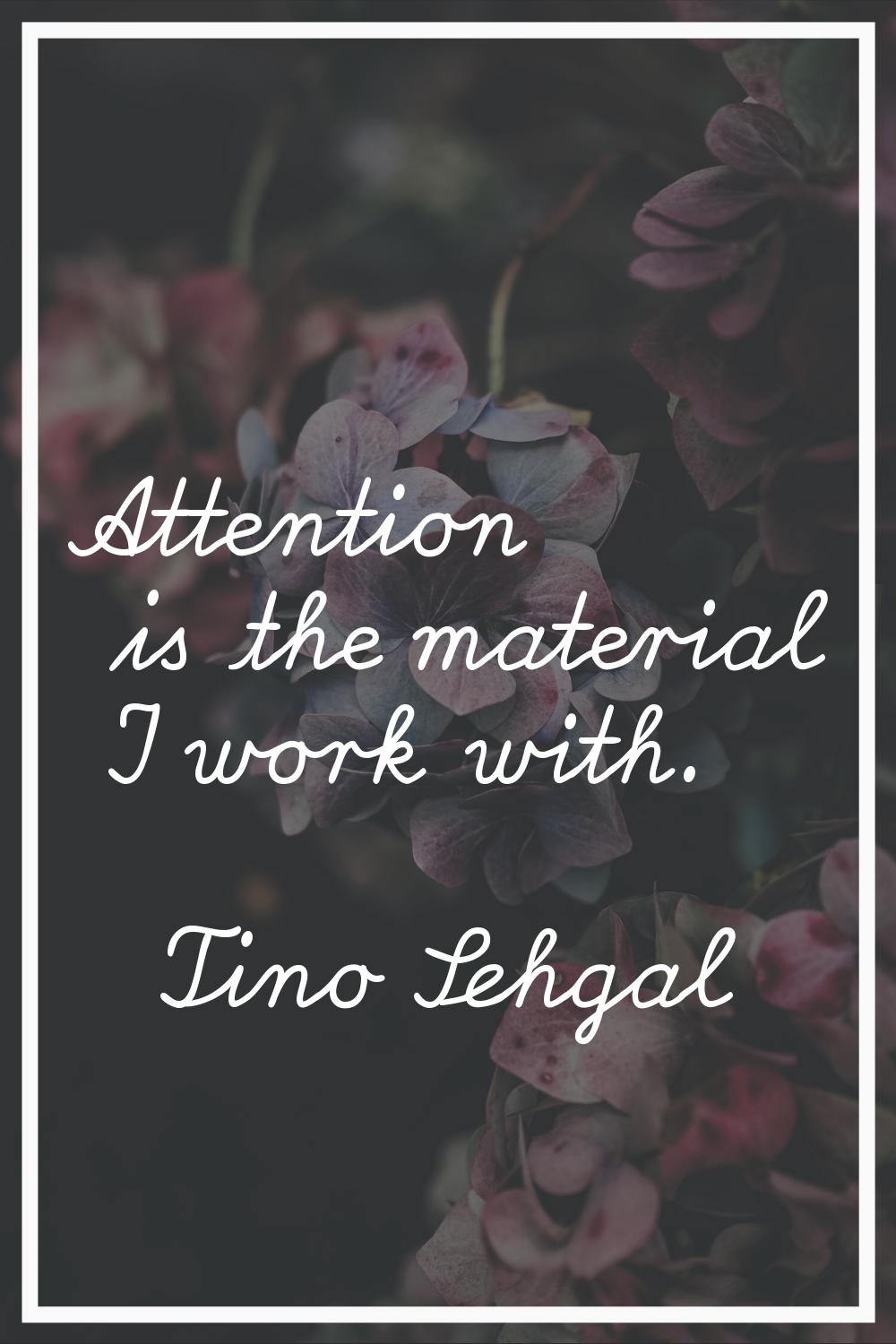 Attention is the material I work with.