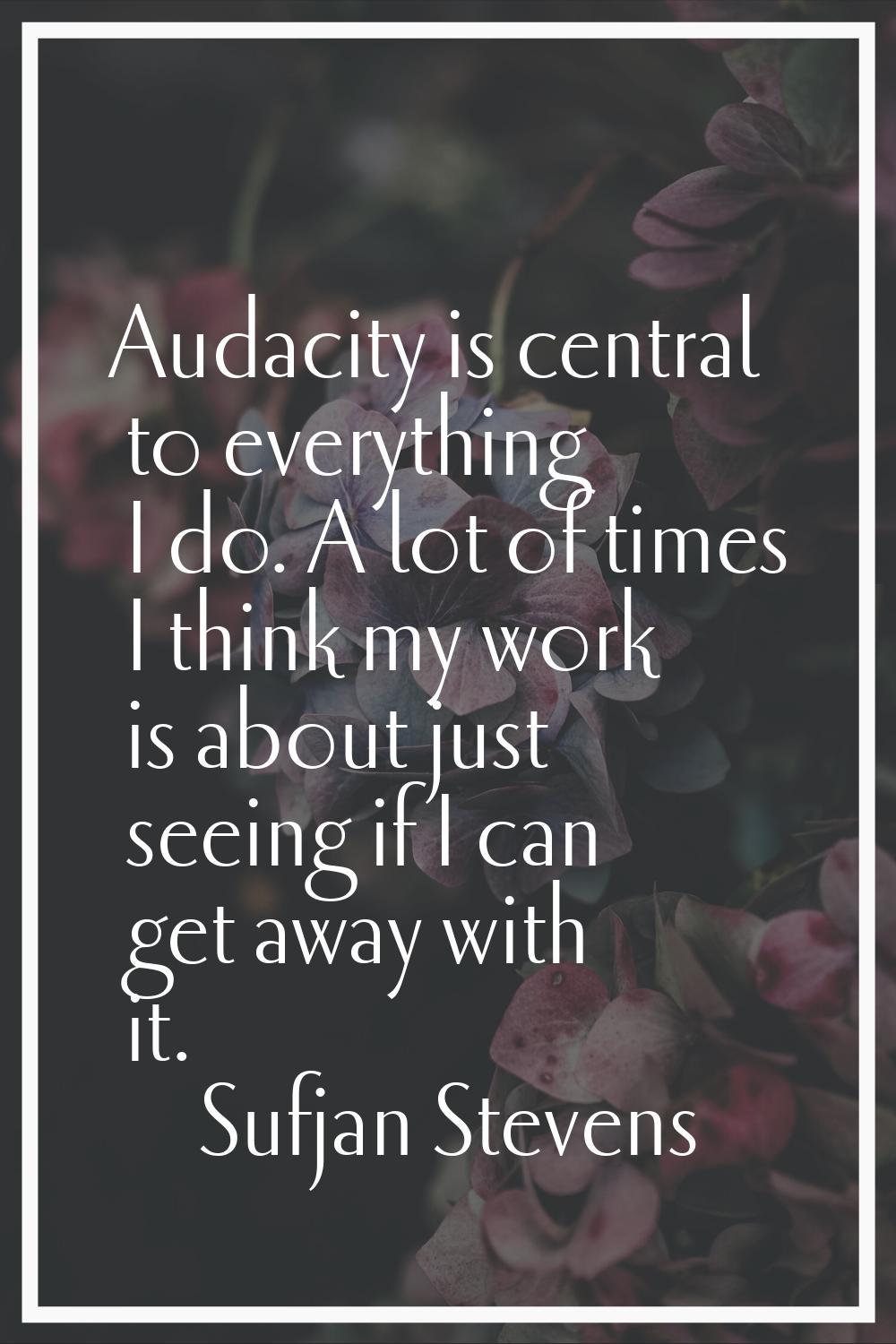 Audacity is central to everything I do. A lot of times I think my work is about just seeing if I ca