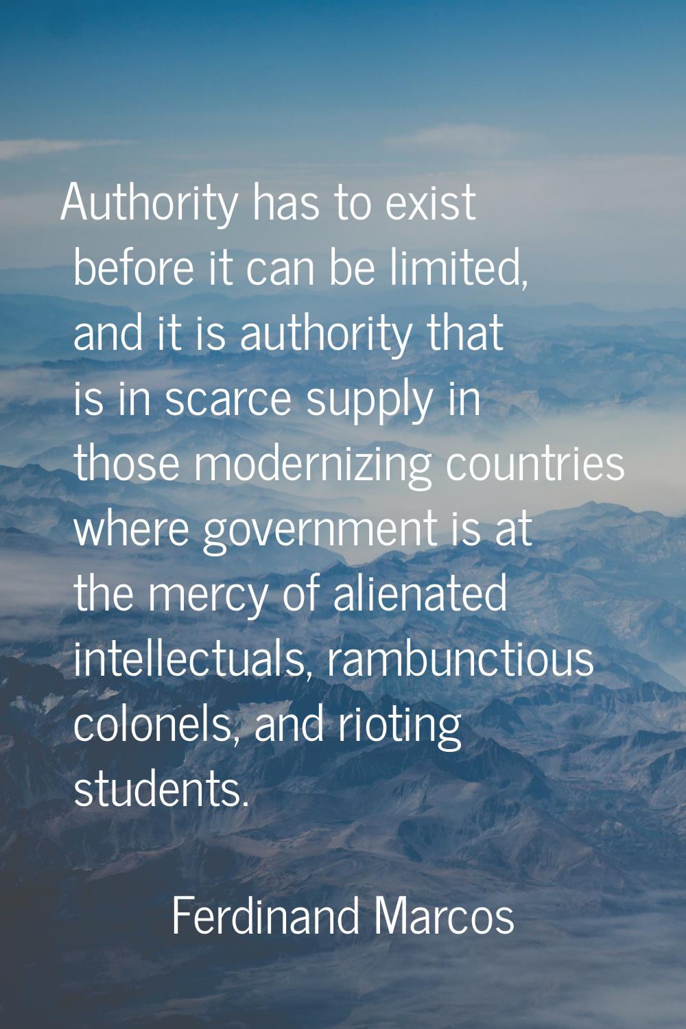 Authority has to exist before it can be limited, and it is authority that is in scarce supply in th