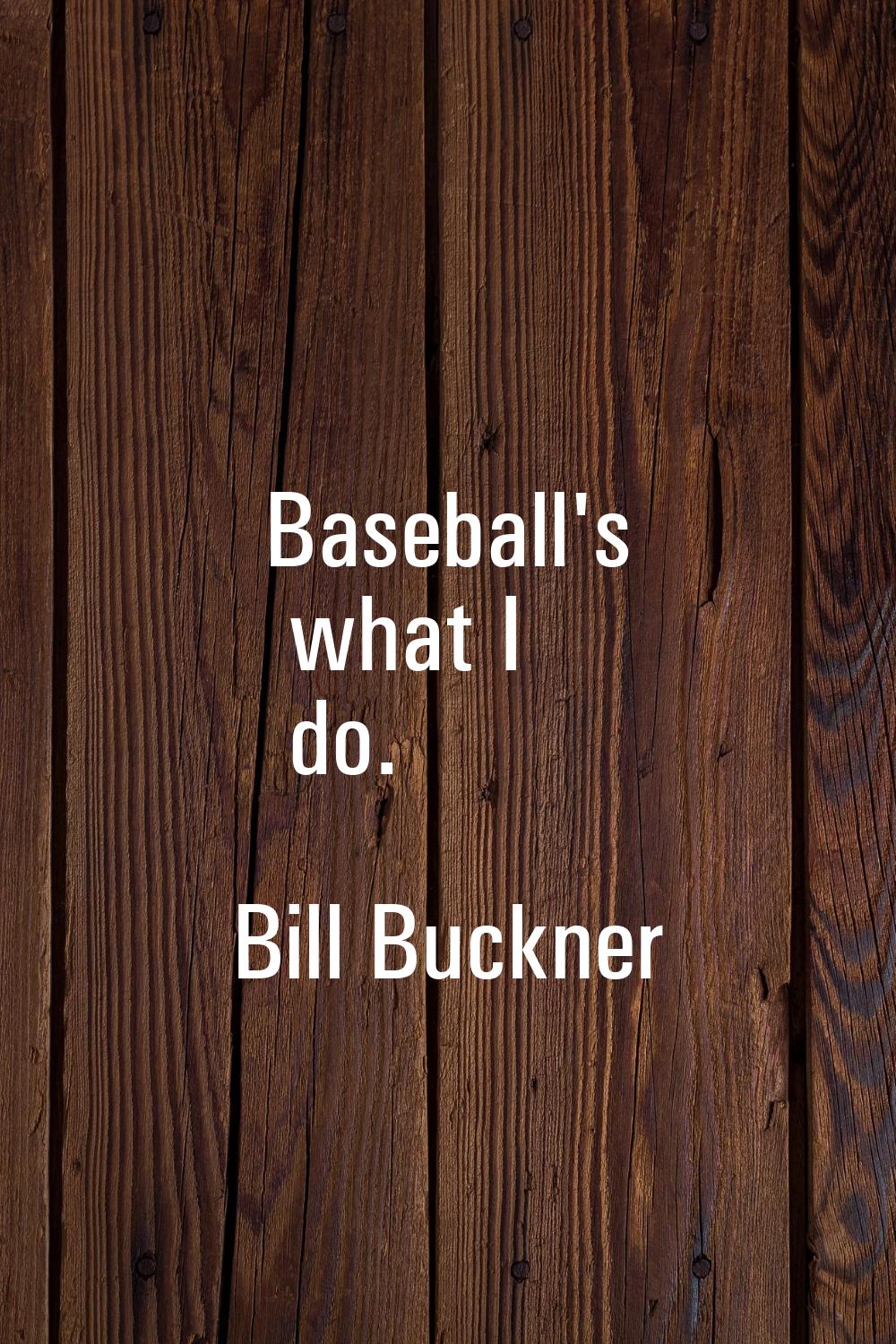 Baseball's what I do.