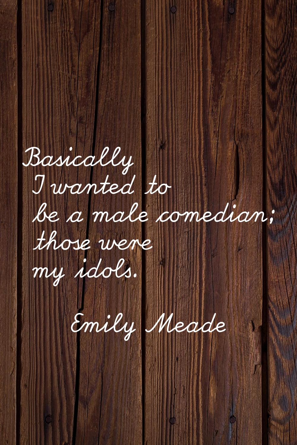 Basically I wanted to be a male comedian; those were my idols.