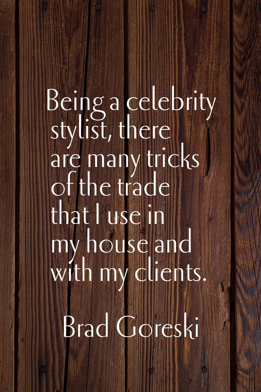 Being a celebrity stylist, there are many tricks of the trade that I use in my house and with my cl