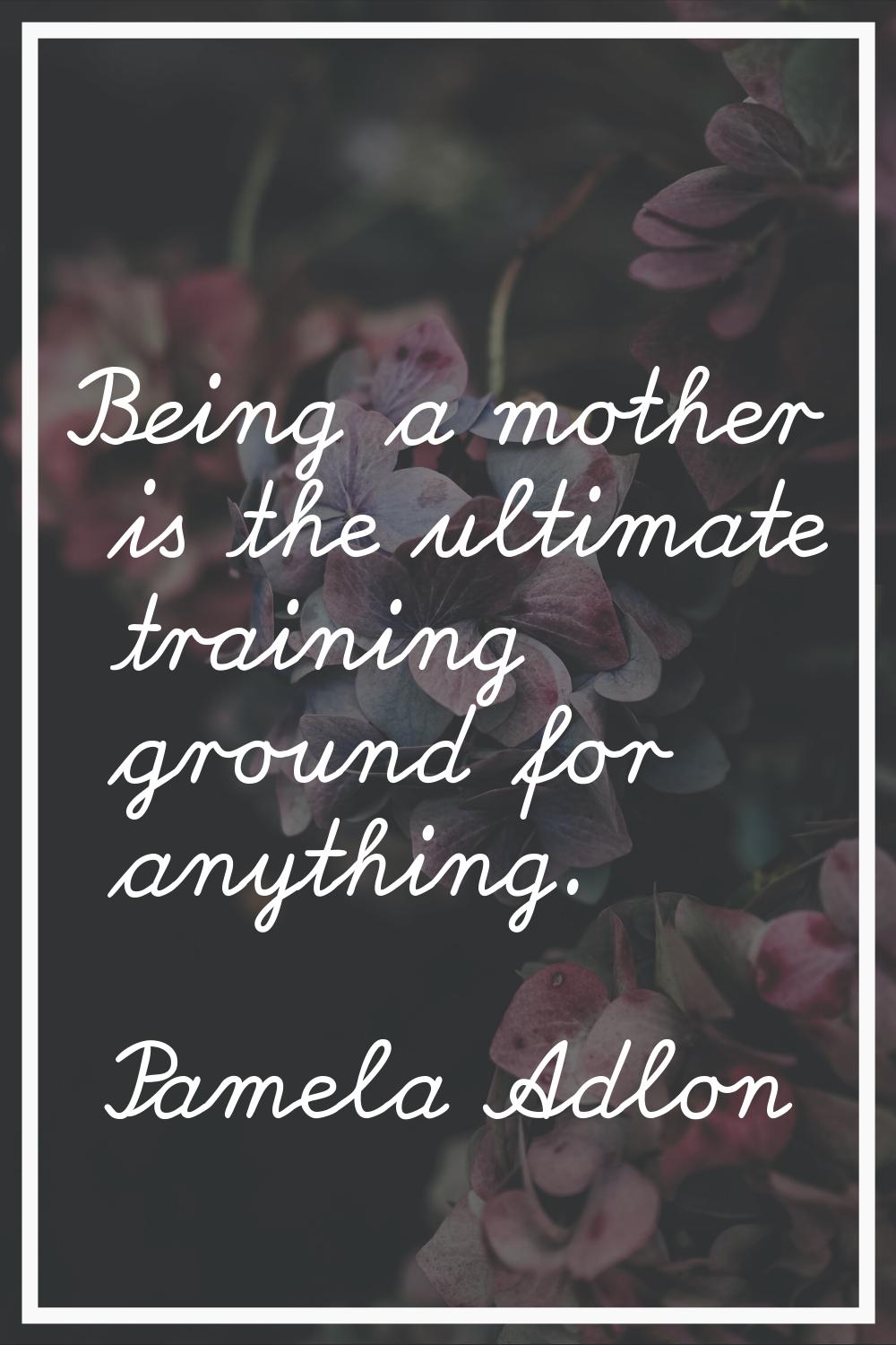 Being a mother is the ultimate training ground for anything.
