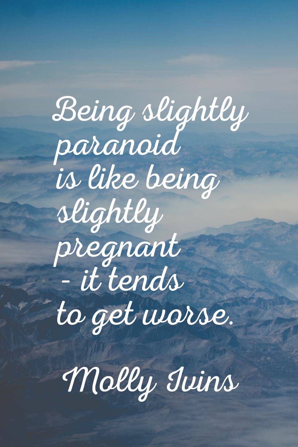 Being slightly paranoid is like being slightly pregnant - it tends to get worse.