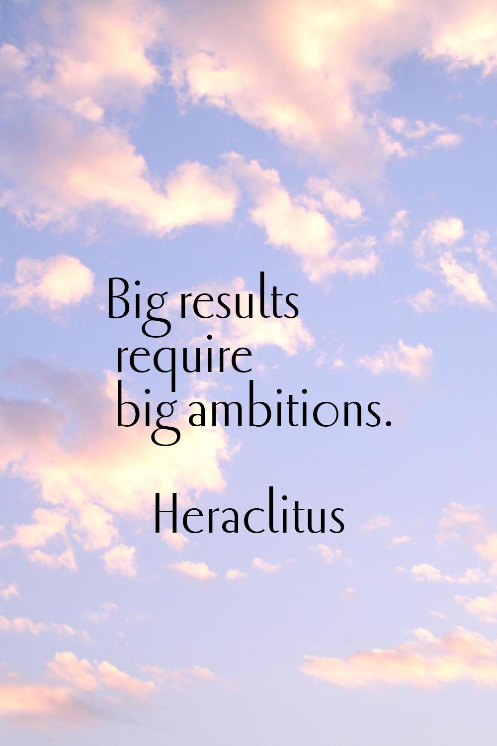 Big results require big ambitions.