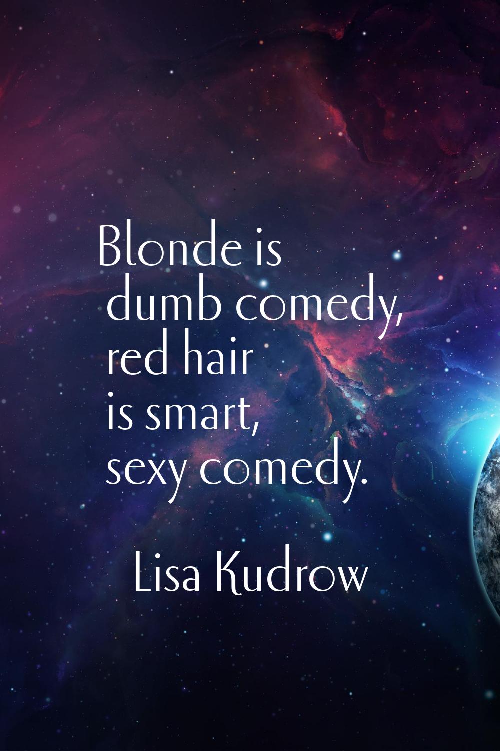 Blonde is dumb comedy, red hair is smart, sexy comedy.