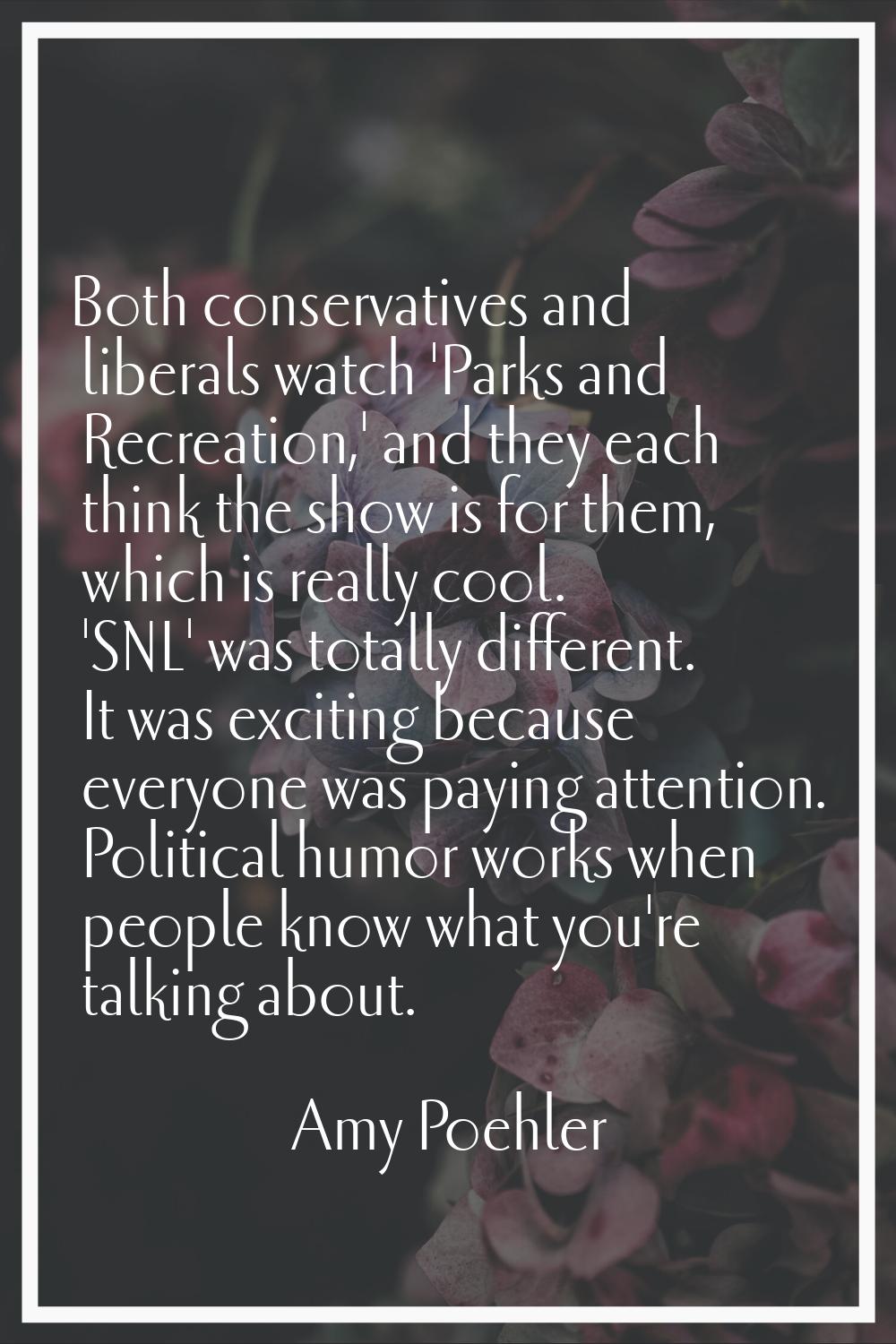 Both conservatives and liberals watch 'Parks and Recreation,' and they each think the show is for t