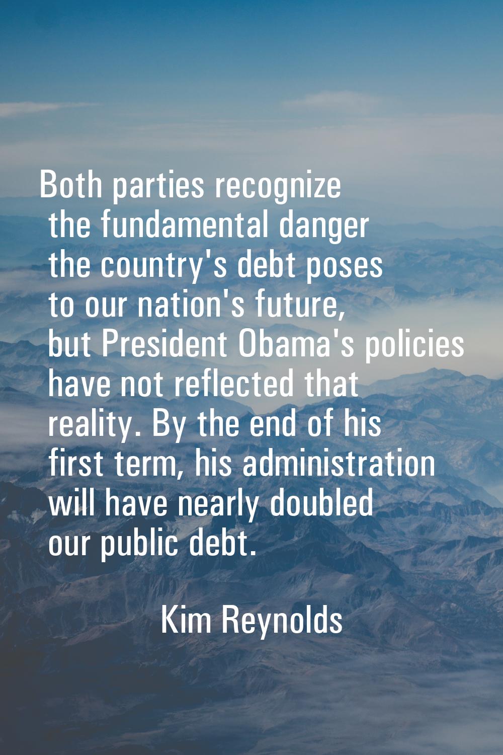 Both parties recognize the fundamental danger the country's debt poses to our nation's future, but 