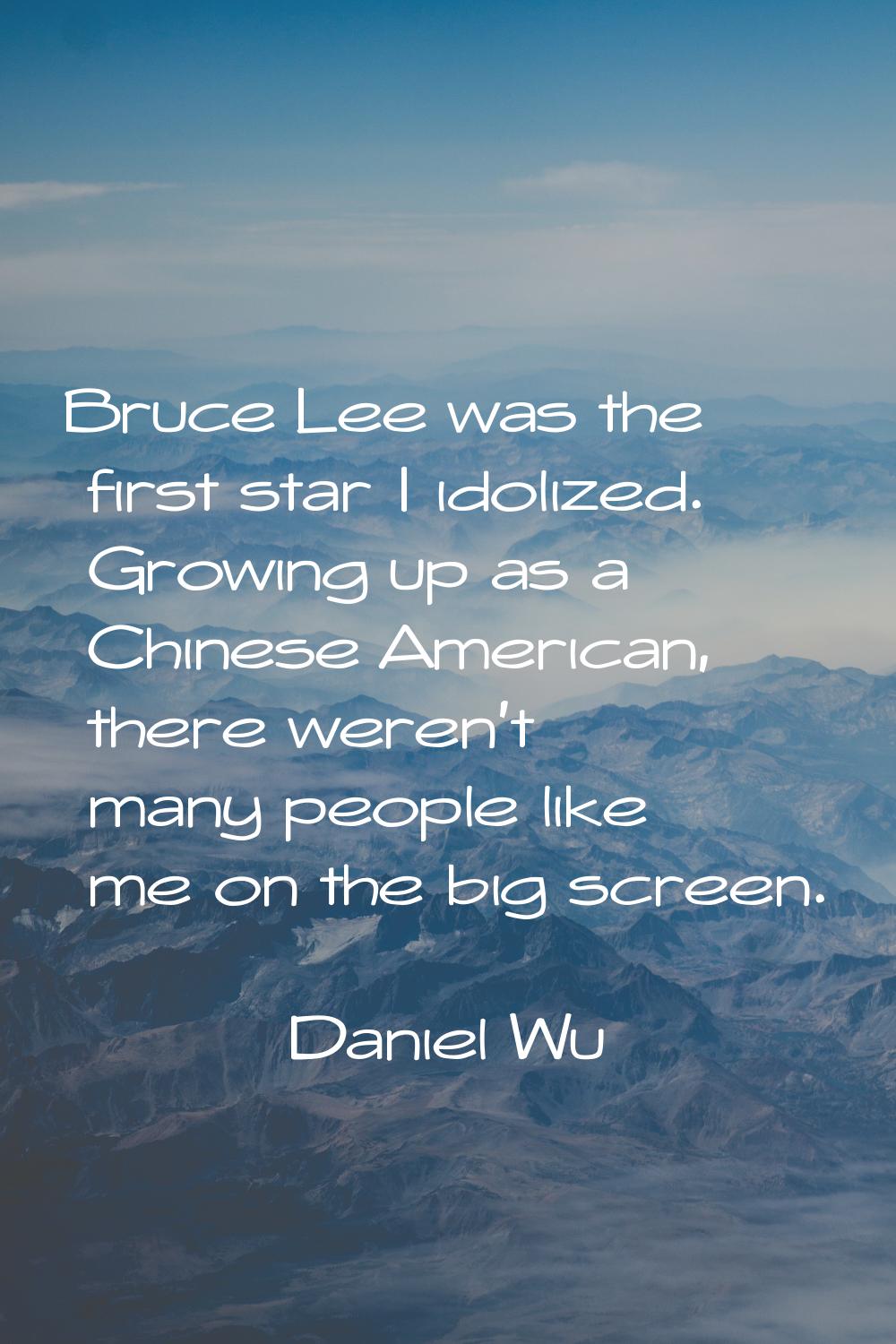 Bruce Lee was the first star I idolized. Growing up as a Chinese American, there weren't many peopl