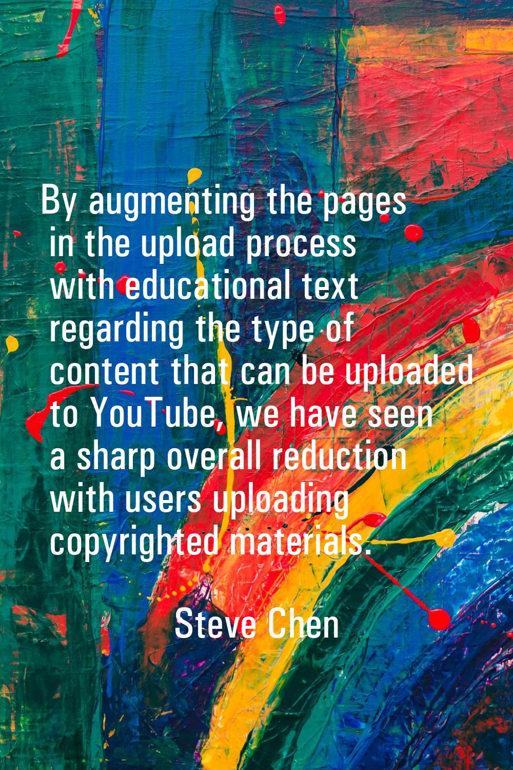 By augmenting the pages in the upload process with educational text regarding the type of content t