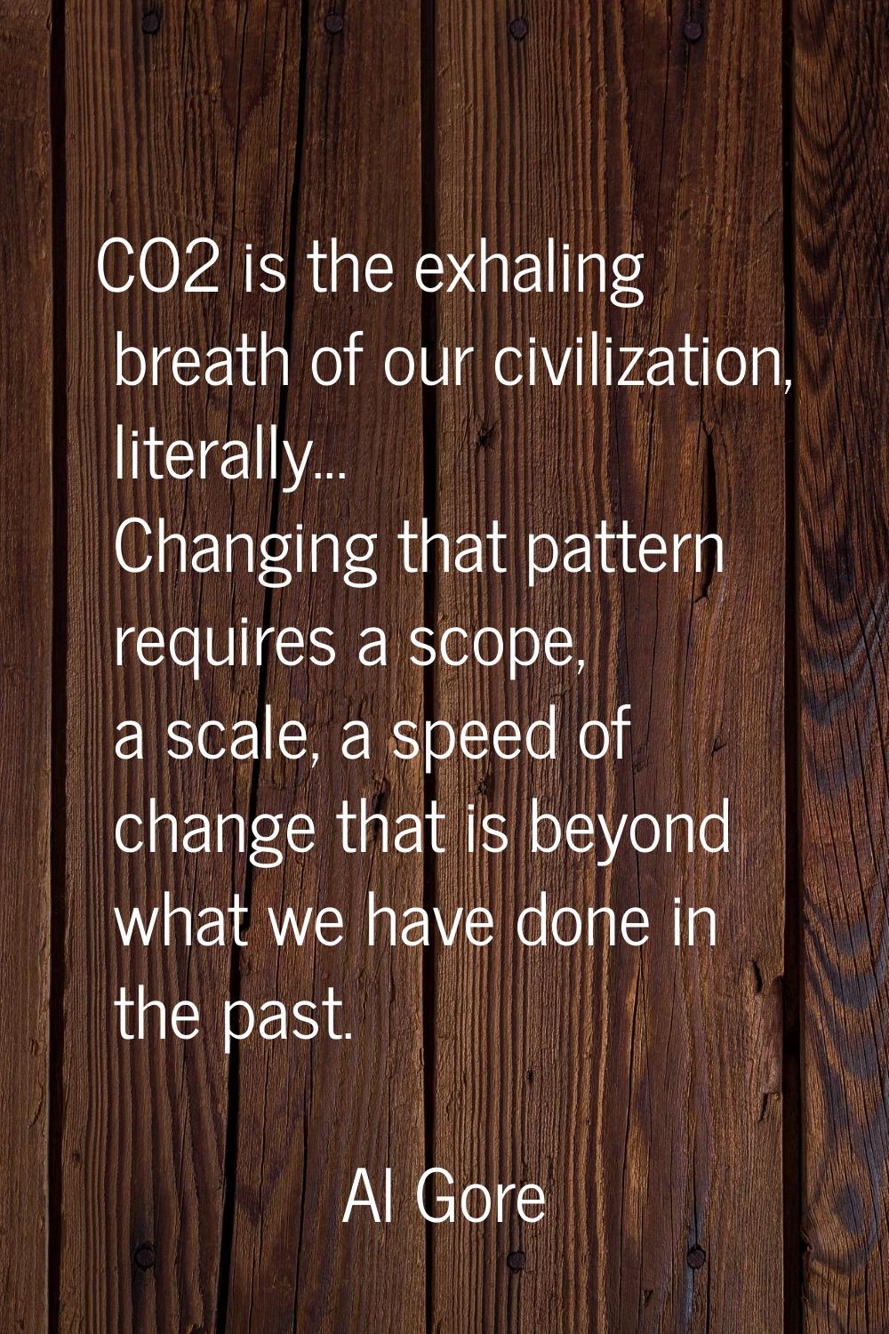 CO2 is the exhaling breath of our civilization, literally... Changing that pattern requires a scope