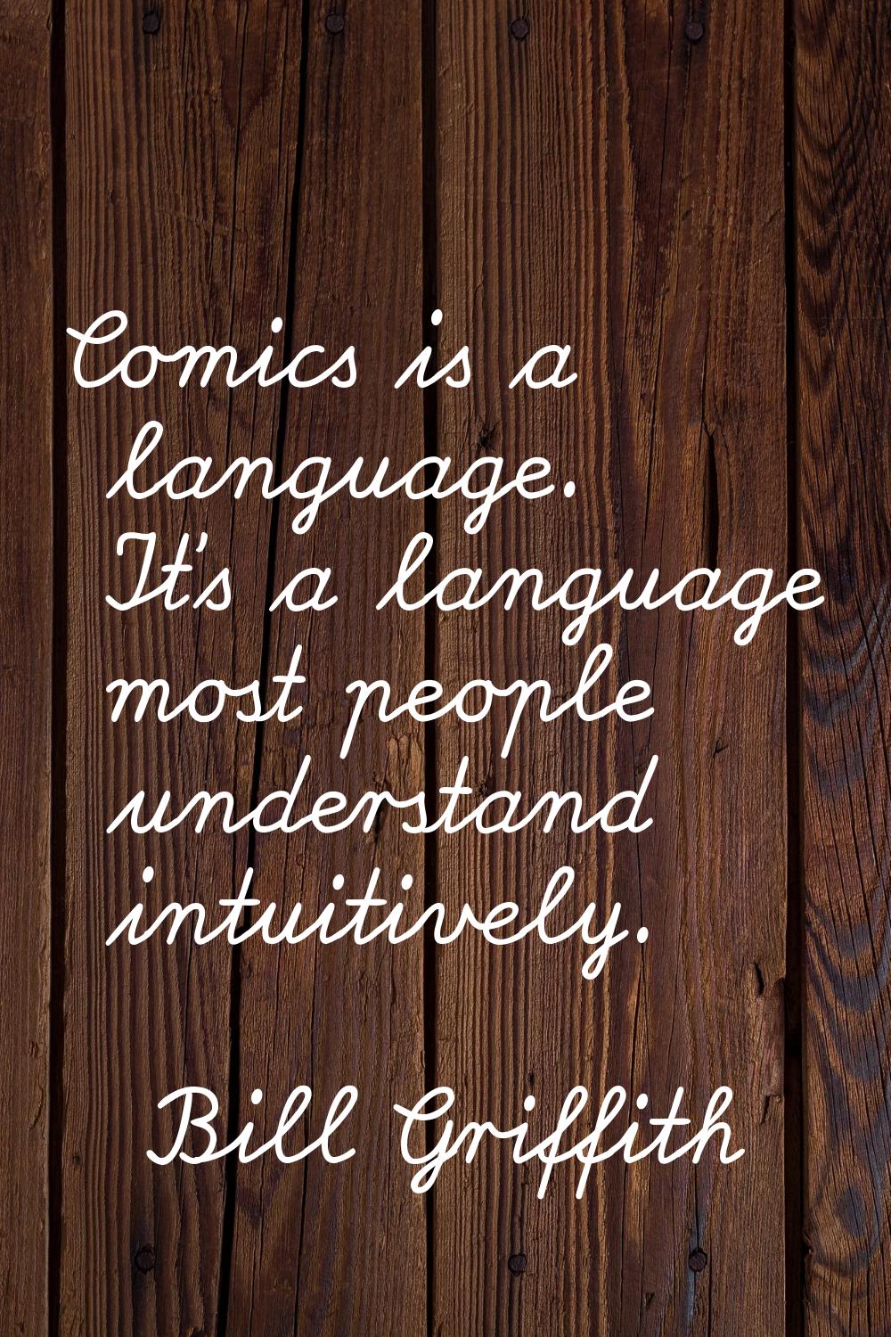 Comics is a language. It's a language most people understand intuitively.
