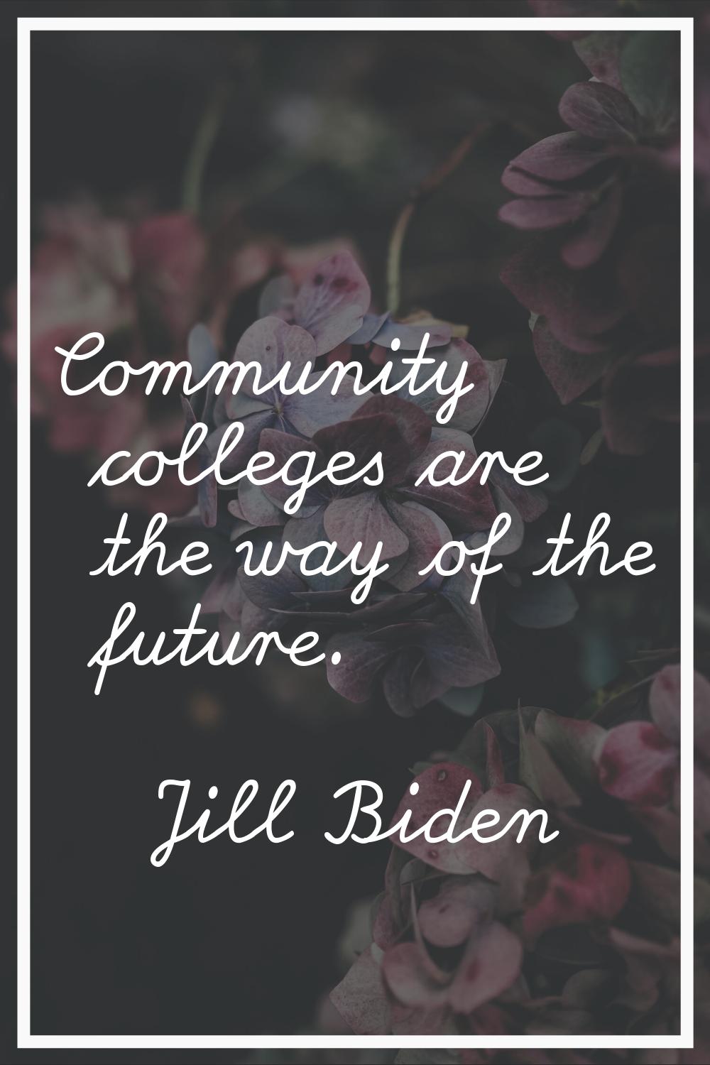 Community colleges are the way of the future.