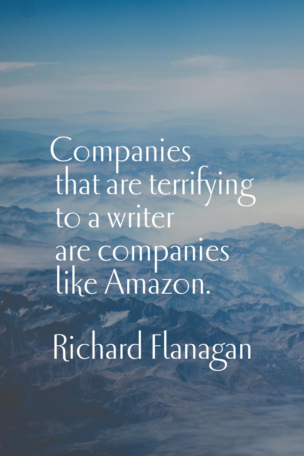 Companies that are terrifying to a writer are companies like Amazon.