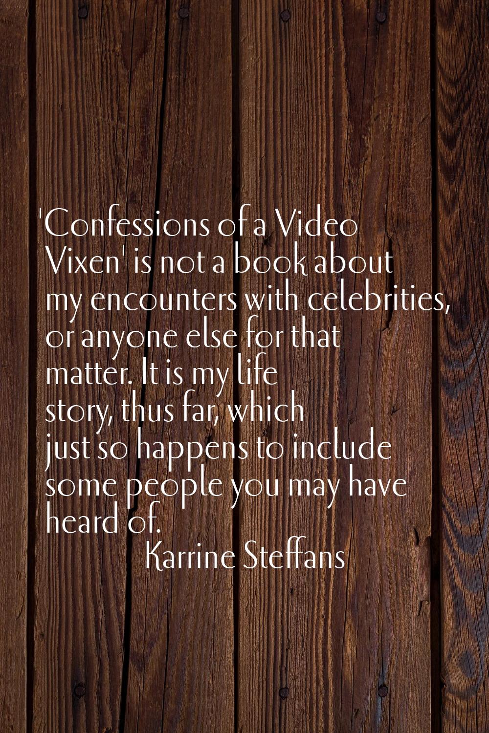'Confessions of a Video Vixen' is not a book about my encounters with celebrities, or anyone else f