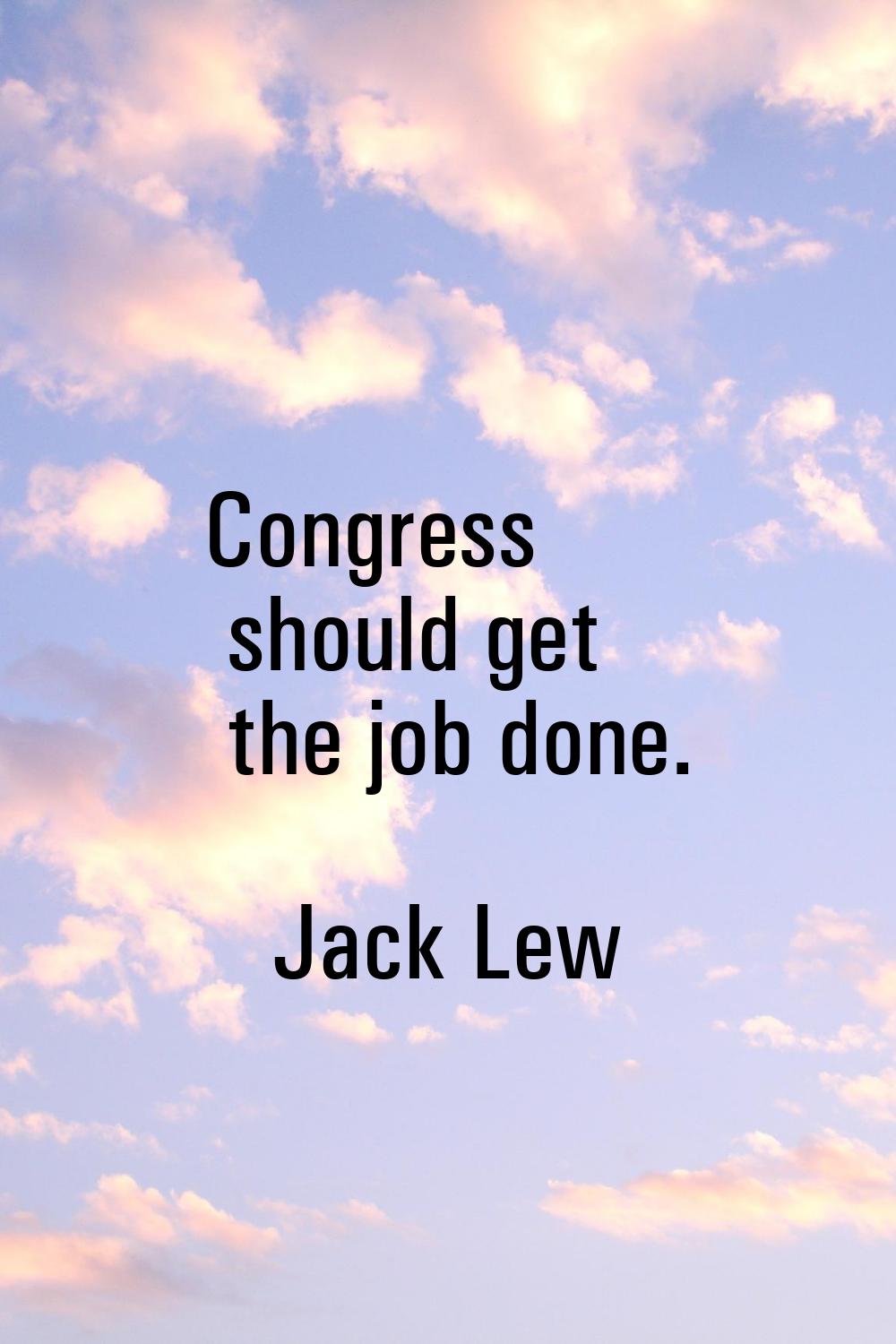 Congress should get the job done.