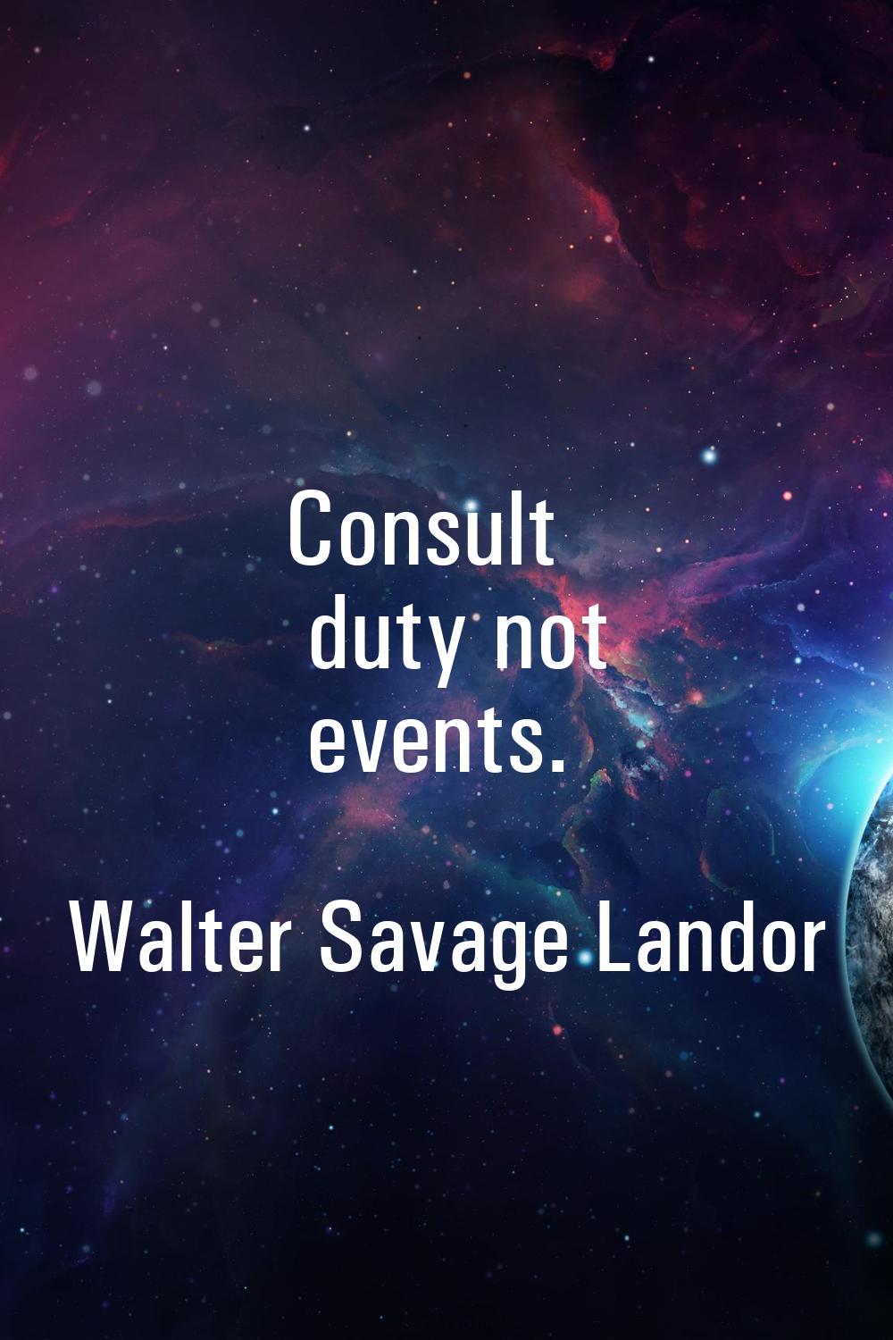 Consult duty not events.