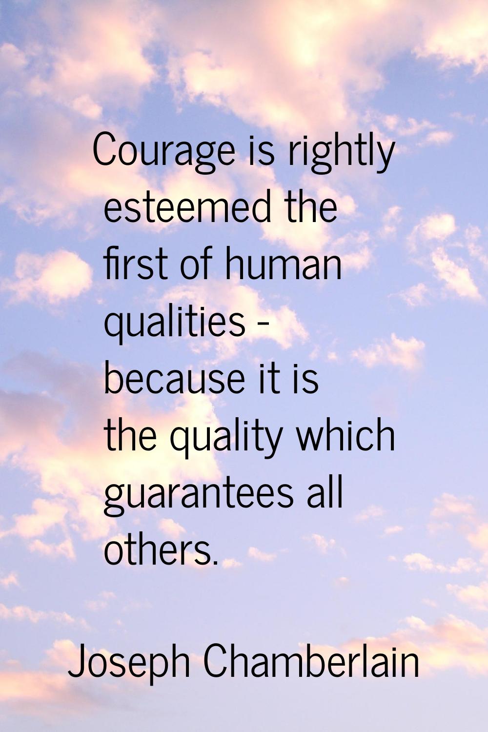 Courage is rightly esteemed the first of human qualities - because it is the quality which guarante