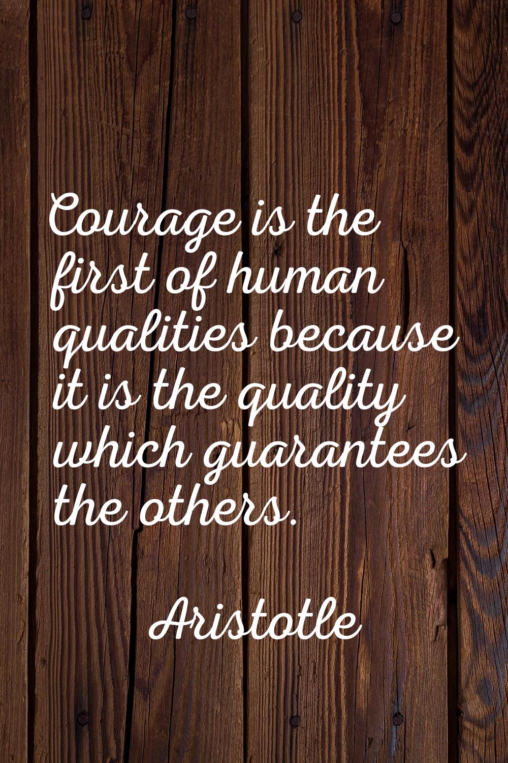 Courage is the first of human qualities because it is the quality which guarantees the others.