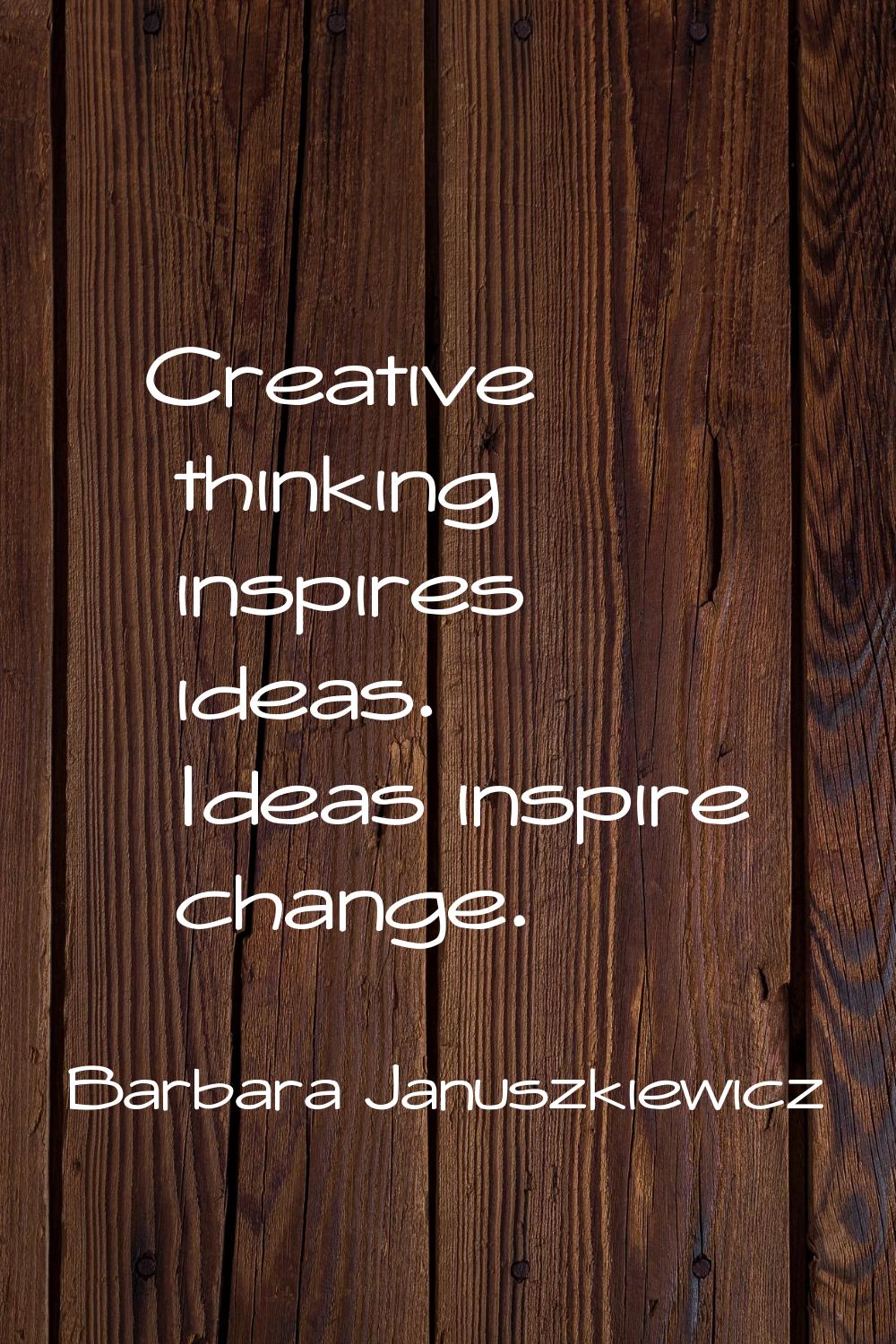Creative thinking inspires ideas. Ideas inspire change.