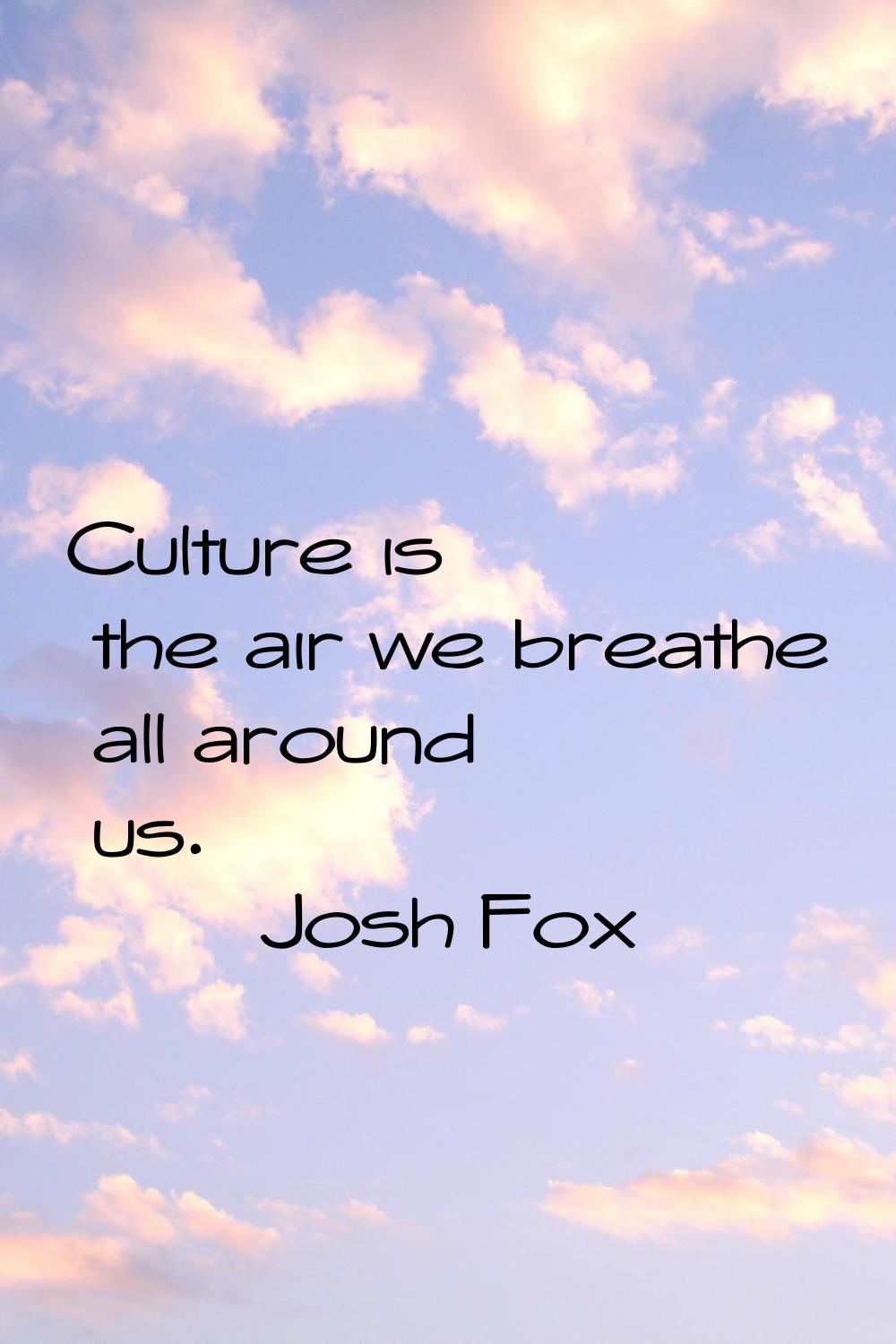 Culture is the air we breathe all around us.